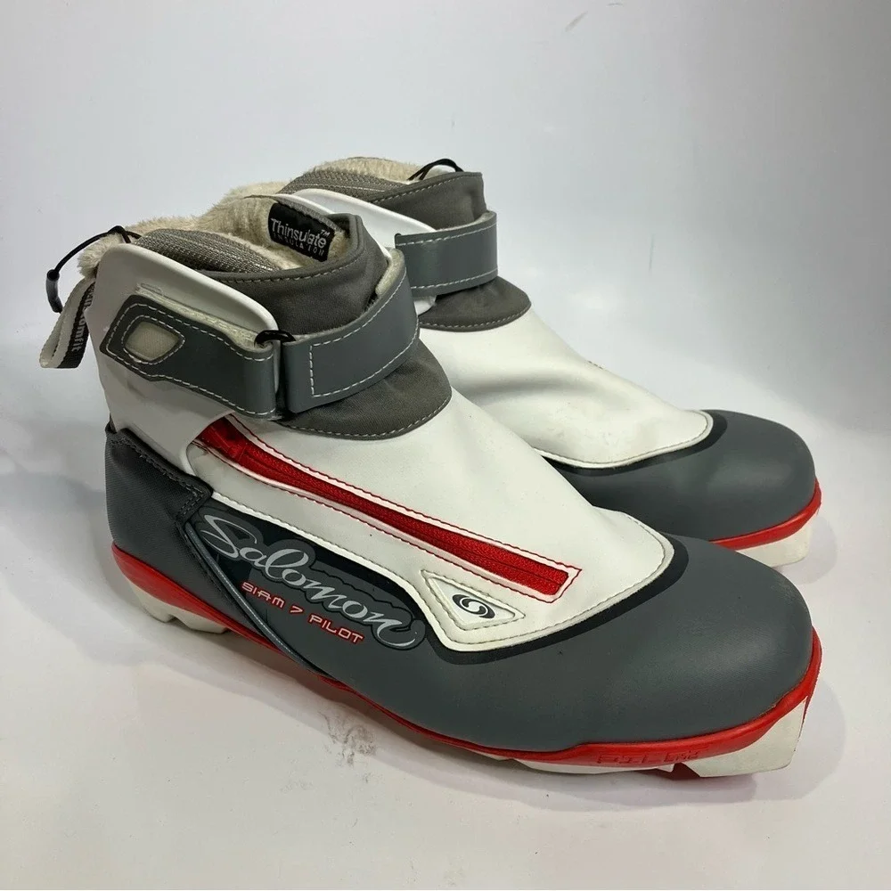 Salomon Siam 7 pilot performance touring‎ ski boots women's size 9 white